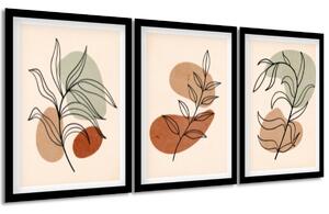 Sada plakátů Flower abstraction - 3 dílná Barva rámu: Bez rámu, Velikost: 99 x 45 cm