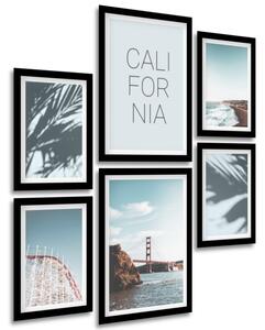 Gario 6 dílný obraz v rámu Pláže v Californii Barva rámu: Bez rámu, Velikost: 85 x 92 cm