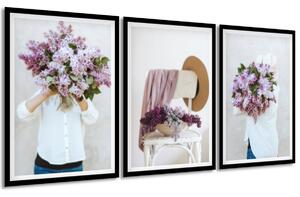 Sada plakátů Nádherné květy - 3 dílná Barva rámu: Bez rámu, Velikost: 135 x 63 cm