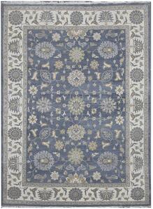 Diamond Carpets koberce Ručně vázaný kusový koberec Diamond DC-ZIGLER Jeans blue/ivory - 120x170 cm