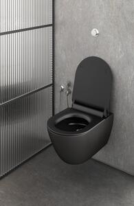 GSI, PURA závěsná WC mísa, Swirlflush, 55x36 cm, černá dual-mat, 881526