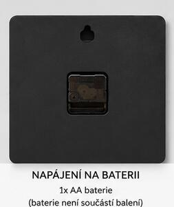 Nástěnné hodiny, čtvercové, dřevo, 20x20 cm, vzor láska v dešti, Dekorino HN20260014