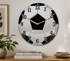 Nástěnné hodiny, kulaté, akryl, 20x20 cm, vzor fotbal, Dekorino HN20260017