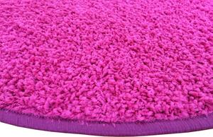 Vopi koberce AKCE: 100x100 (průměr) kruh cm Kusový kulatý koberec Color shaggy růžový - 100x100 (průměr) kruh cm