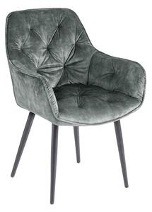 Designová židle Garold šedo-zelený samet