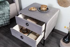 Designový noční stolek Gallia stříbrno-šedý