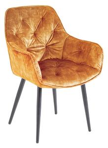 Designová židle Garold hořčicově-žlutý samet