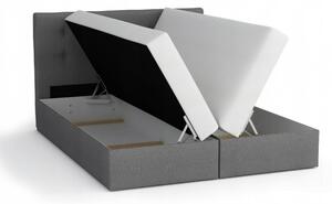 Boxspringová postel SISI 140x200, šedá + bílá eko kůže