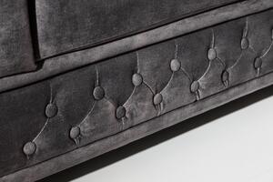 Designová trojsedačka Chesterfield 205 cm tmavě šedá