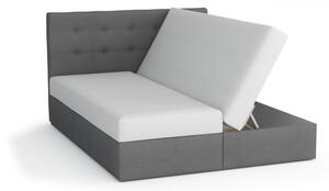 Boxspringová postel SISI 140x200, šedá + bílá eko kůže