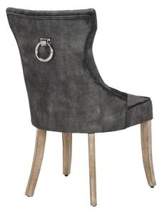 Designová židle Queen samet šedo-zelená