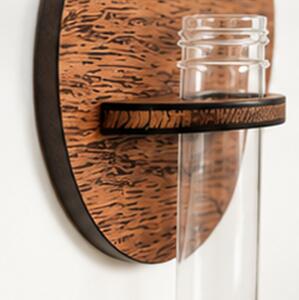 Dekorace na zeď, police na květiny, dřevo, 10x10 cm, boho styl, hnědá, Dekorino DZ20260006