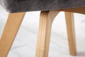 Designová otočná židle Gaura šedý samet