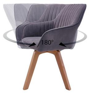 Designová otočná židle Gaura vintage šedá