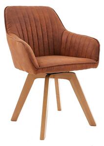 Designová otočná židle Gaura vintage hnědá
