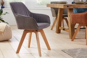 Designová otočná židle Gaura vintage šedá