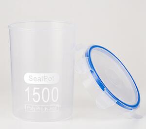 Dóza na potraviny, objem 1,5 l, s víkem, plast, 19x10x10 cm, průhledná, Dekorino DP20260021