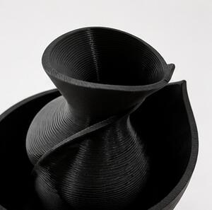 Váza, styl Art deco, PET, 7x4x4 cm, černá, Dekorino VD0260006