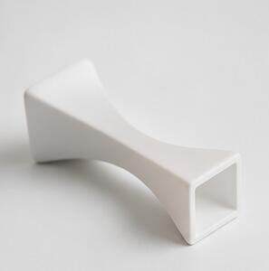 Váza, hranatá, plast, 16x4x4 cm, bílá, Dekorino VD0260004