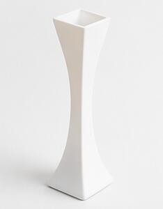 Váza, hranatá, plast, 16x4x4 cm, bílá, Dekorino VD0260004