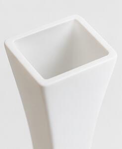 Váza, hranatá, plast, 16x4x4 cm, bílá, Dekorino VD0260004