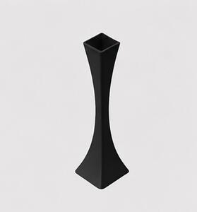 Váza, hranatá, plast, 16x4x4 cm, černá, Dekorino VD0260005