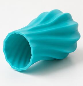 Váza, styl moderní, plast, 16x9x9 cm, tyrkysová, Dekorino VD0260013