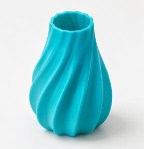 Váza, styl moderní, plast, 16x9x9 cm, tyrkysová, Dekorino VD0260013
