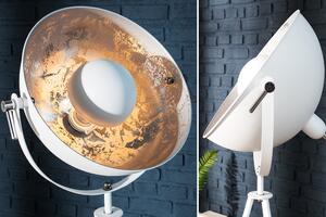 Designová stojanová lampa Atelier 145 cm bílo-stříbrná