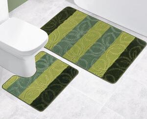Bellatex Koupelnové předložky SADA ELLI 60x100+60x50 cm zelený list