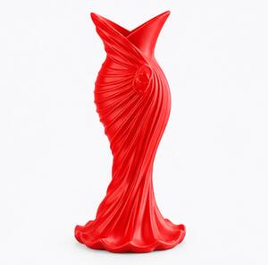 Váza, styl půvab, plast, 12x4x4 cm, červená, Dekorino VD0260021