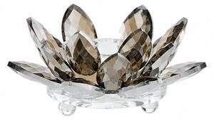 Svícen, styl blízký východ, sklo, 5,5x11x11 cm, černá, Dekorino SD20260013