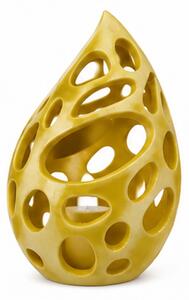 Svícen, styl moderní, plast, 12x8x8 cm, žlutý, Dekorino SD20260012