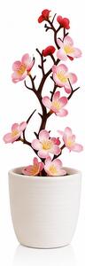 Umělá květina, bonsai švestkového květu, plast, výška 28 cm, růžová, Dekorino UK20260002