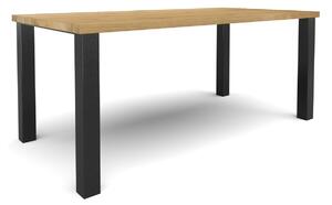 Jídelní stůl Kolpík Velikost stolu (D x Š): 140 x 80 (cm), Typ a sukovitost dřeva: Dub sukovitý/rustikální (0 Kč), Barva kovových nohou: Černá mat - RAL 9005 (0 Kč)