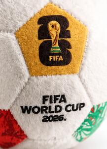Polštář, dekorativní, tvar míče, motiv WORLD CUP 2026, 12x12 cm, plyš, tématika MS 2026, Dekorino PD20260001