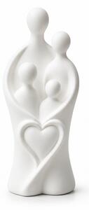Soška, dekorativní, téma rodina a láska, 12,5x6 cm, plast, barva bílá, Dekorino SF20260018