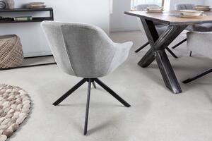 Designová otočná židle Vallerina světle šedá