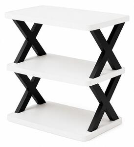 Botník, 3 patra, plast, 34x24x26 cm, bílá/černá, Dekorino BB20260051