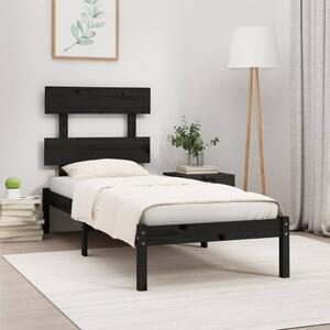 Rám postele černý masivní dřevo 75 x 190 cm Small Single