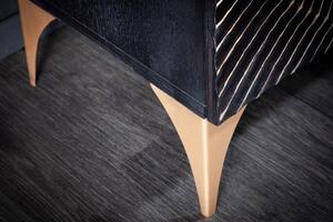 Designová vysoká komoda Venetia 120 cm černo-zlatá