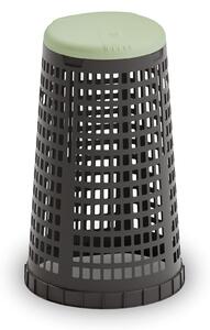 Plastový odpadkový koš na 120 l pytle, černý, zelené víko