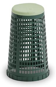 Plastový odpadkový koš na 120 l pytle, zelený, zelené víko