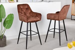 Designová barová židle Garold hnědý samet