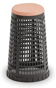 Plastový odpadkový koš na 120 l pytle, černý, červené víko