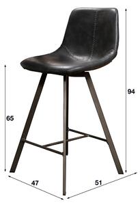 Barová židle Espana II - set 4 ks Saddle PU black