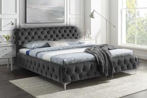 Designová postel Rococo 180 x 200 cm šedý samet