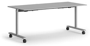 Mobilní stůl MATCH, 180x80 cm, šedá podnož, šedá