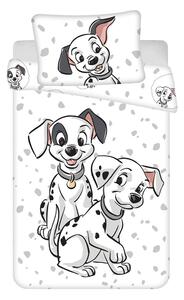 Bílé bavlněné dětské povlečení do postýlky 100x135 cm 101 Dalmatians – Jerry Fabrics