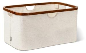 Krémový látkový koš na prádlo skládací Bamboo/Linen – Bigso